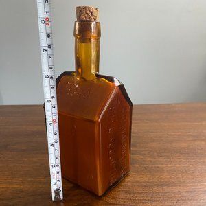 Wheaton Booz's House Shaped Amber Bottle